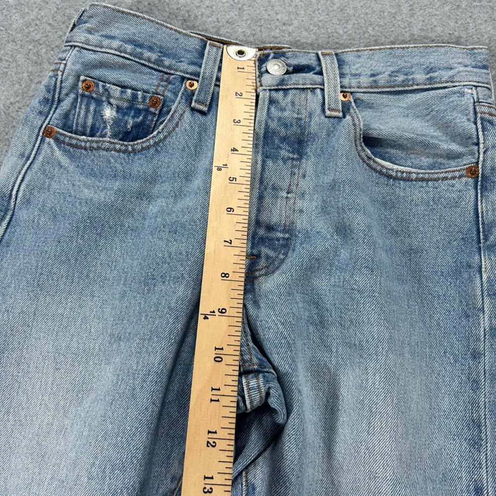 Levi's Jeans 501 Skinny Womens W25 L30 Light Blue Denim Classic Casual - Picture 11 of 16